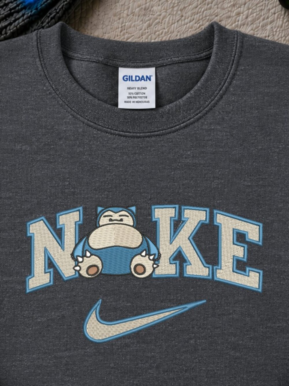 Nike Pokemon Snorlax Sweatshirt Embroidered Adult Unisex Crewneck Anime Gamer